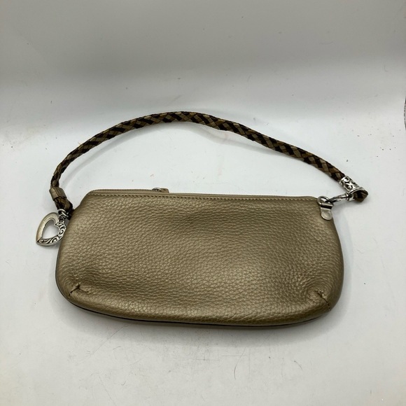 Handbag‎ Clutch Silver Leather SilverTone Accents Evening Modern Chic - Picture 1 of 5